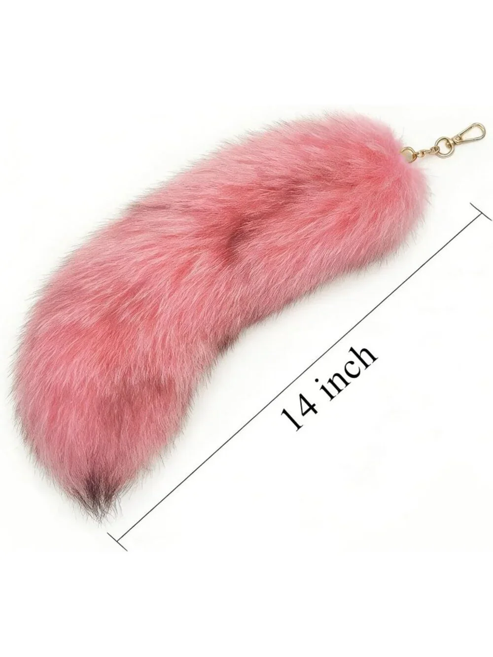 Women's Pink Fluffy Fox Tail Cosplay Keychain Birthday Party Costume Handbag
